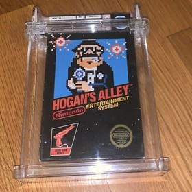 Nintendo NES Hogan's Alley 5-Screw WATA 7.5 Unpunched Hangtab CIB Black Box 