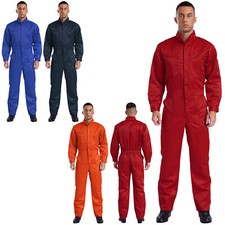 Mens Overalls Multi-pocket Coveralls Front Zip Bodysuit Coverall Jumpsuit Work