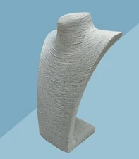 Set Of 2 White Twine Necklace Display Stand Fashion Necklace Display 14" Tall