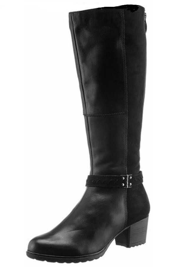 Tamaris schwarz Echtleder Stiefelette Stiefel Damen Gr 36 38 Variobündchen Tamaris schwarz Echtleder Stiefelette Stiefel Damen Gr 36 38 Variobündchen
