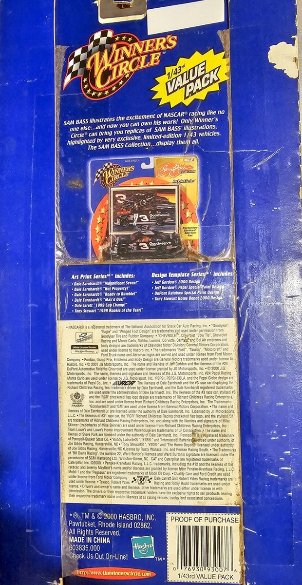 NASCAR VALUE PACK 3 CARS * All Dale Earnhardt**, Dale , Hasbro