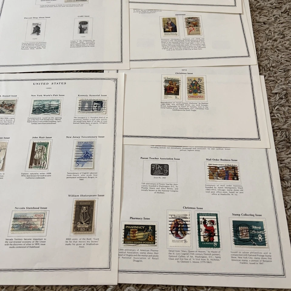 US STAMPS LOT ON SCOTT ALBUM PAGES STATE COMMEMORATIVES, MASKS, CORAL REEFS #42 - Image 3 of 4