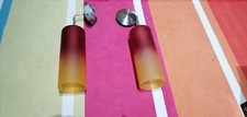 Coppia lampade vetro sospensione, forma cilindro pendente, di valore