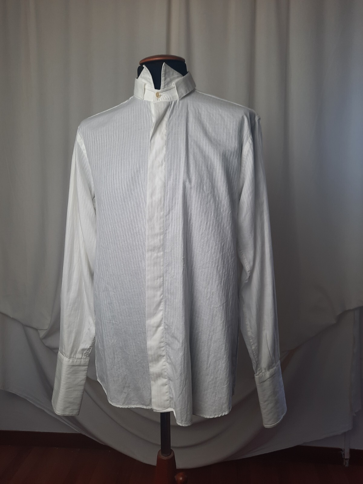 Yves Saint Laurent pour homme vintage men elegant formal cotton white shirt
