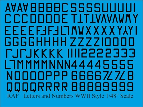 RAF Numbers and Letters 24" decals water slide transfers WW11 1/48 FP886 RED - Picture 3 of 3