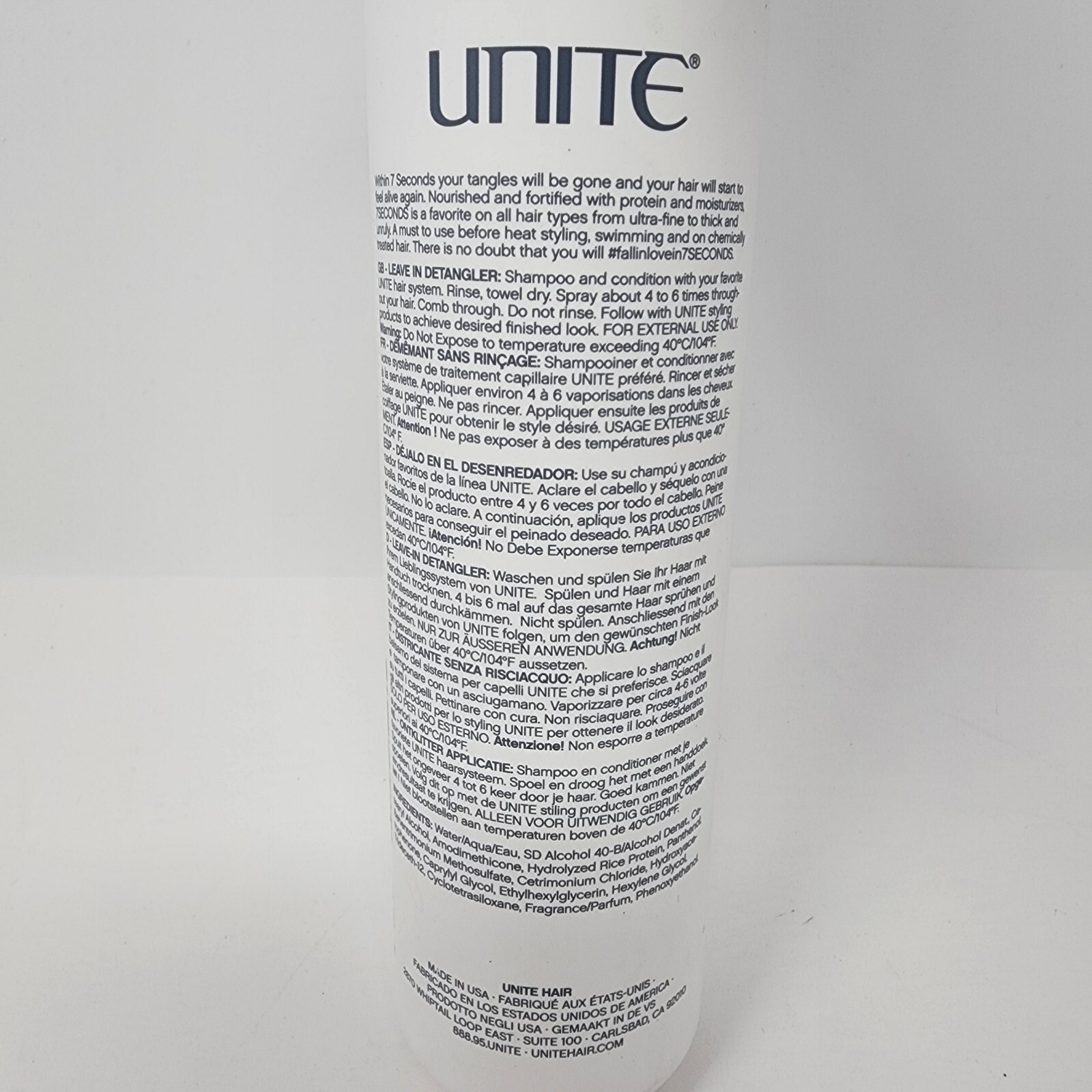 UNITE Hair 7SECONDS Detangler LeaveIn Conditioner 8 fl. oz. (236 ml