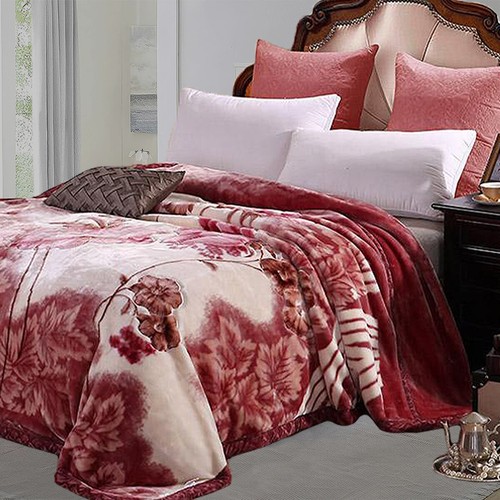 Heavy Weight 2 PLY Soft Warm Blanket Reversible Bed Throw King Size Comforter - Picture 4 of 25