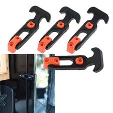 Pack 4 Rubber Flexible T-Handle Draw Latches For RV Tool Box Golf Cart Orange