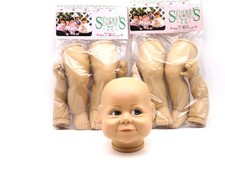 Vintage Syndee's Crafts Vinyl Doll Parts Head and 2 Sets Arms Legs Large 41001