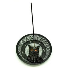 fantasy gifts Black Cat with Moon Incense Holder