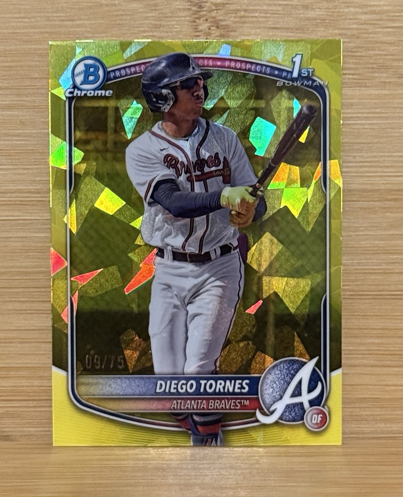 DIEGO TORNES 2025 BOWMAN CHROME 1ST SAPPHIRE YELLOW REFRACTOR /75