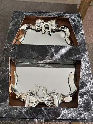 Vintage GBW Mirrored Vanity Tray Silver Bows Perfume Display (With Box)