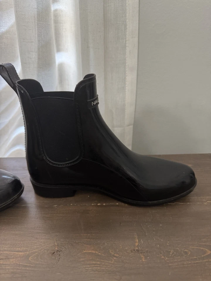 Botas Nautica para Mujer 7 Shayna Bota de Lluvia Negras Tirar al Tobillo Cómodas Informales Foto 3 de 4