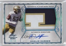 2020 Leaf Trinity Platinum Foil 48/50 Khalid Kareem #PA-KK1 Patch Auto 0s3