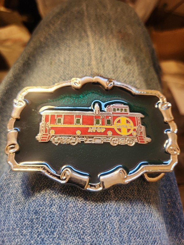 ATSF Belt Buckle Train Atchison Topeka Santa Fe Railroad Caboose JEWELRY 