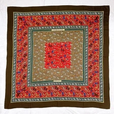 HERMES CHASSE EN INDE Carre 140 Cashmere Silk Shaw gift used