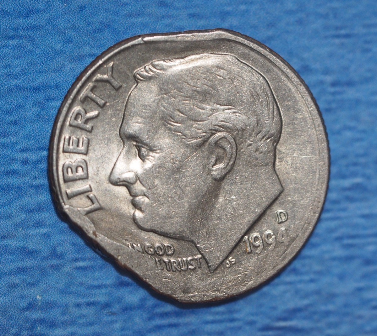 1994 D, Roosevelt Dime, Double Clip Planchet Error | eBay