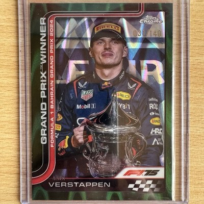 Max Verstappen GP Winner Forest Green RayWave /140 - #93 - 2025 Topps Chrome F1
