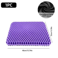 Gel Seat Cushion Honeycomb Breathable Chair Pad for Back & Tailbone Pain Relief