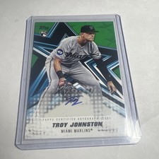 Troy Johnston 2026 TOPPS SERIES 1 BASEBALL STARS ROOKIE AUTO MARLINS GREEN /99