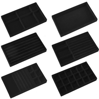 Duscdesp 6 Stck. Schmuck Tablett Organizer Stapler Schwarz 