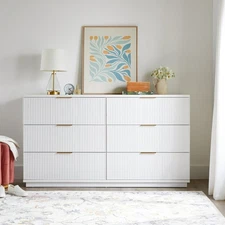 Better Homes & Gardens Lillian 6 Drawer Dresser, White - Durable