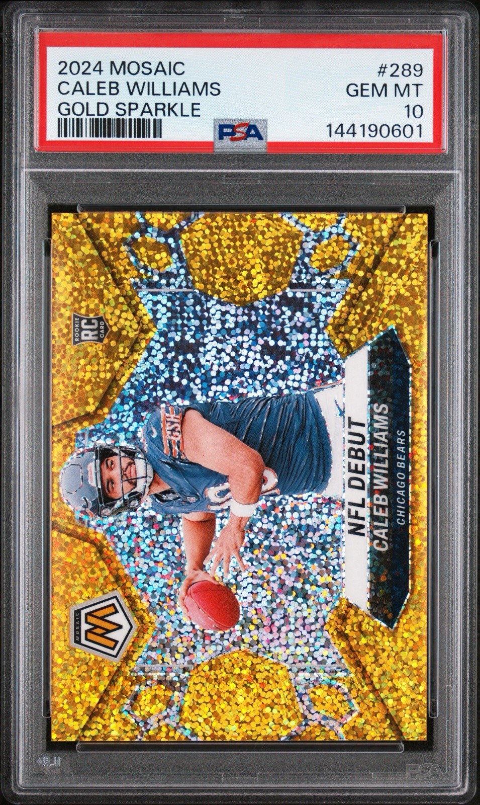 Caleb Williams Panini Mosaic #289 Gold Sparkle