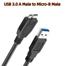 USB 3.0 A Male to Micro-B Male Cable Data Connector Cord for Hitachi Lacie 0.45M