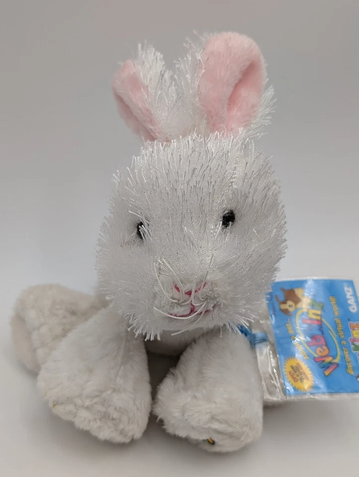 Peluche de conejo Webkinz Lil Kinz blanco HS078 código sellado juguete de peluche Foto 2 de 4