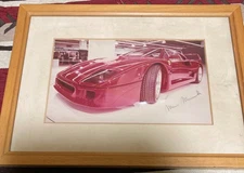 Ferrari F40 Early Press Photo 28x38cm Signed Menardi Vintage 1987 Rare