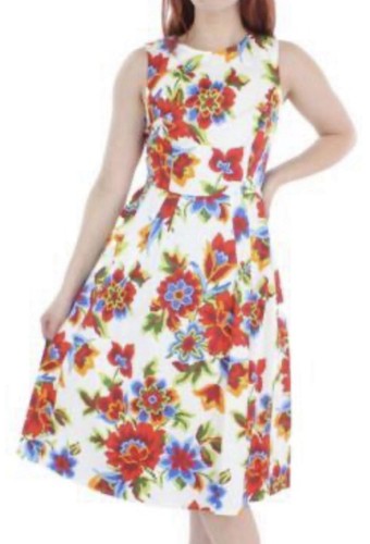 Abito donna CAROLINA Herrera floreale midi taglia 12