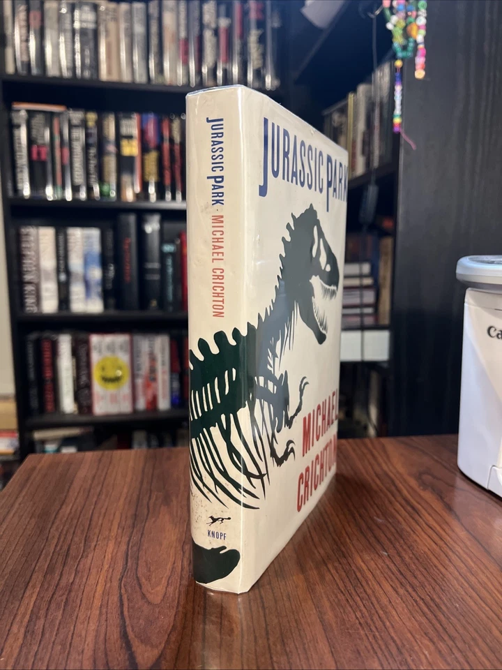 Jurassic Park by Michael Crichton 1990 HC/DJ First Trade Edition Later Print Foto 3 de 4