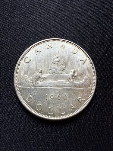 1960 Canadian Silver Dollar Coin 80% $1