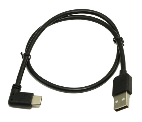 1.5ft USB Type-C 90 Degree Male to Type-A Male Cables 480Mbps Black - Picture 2 of 3