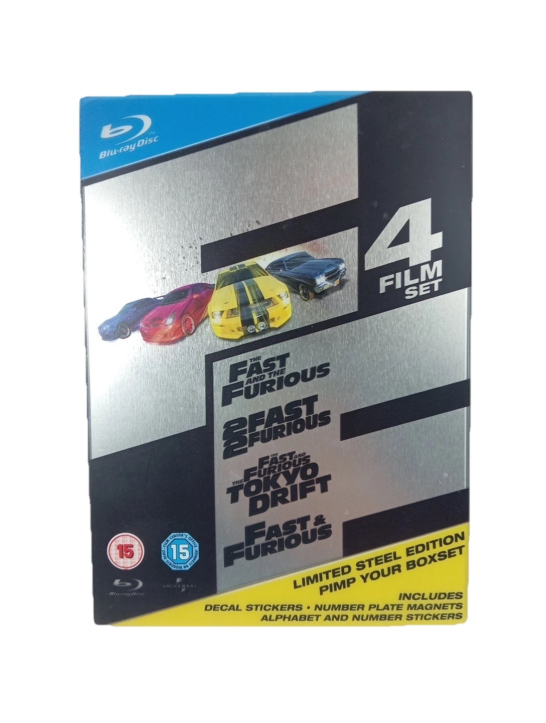 The Fast And The Furious Quadrilogy Steel Edition Blu-ray Boxset Stickers Magnet