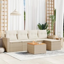 Vidaxl Gartenmöbel Sofa Garnitur Gartengarnitur Garten Sitzgruppe 6-tlg. Schwarz
