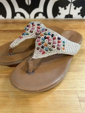 The Sak Shana Thong Sandal Hand-crochet, Recycled Polypropylene Yarn womens 8