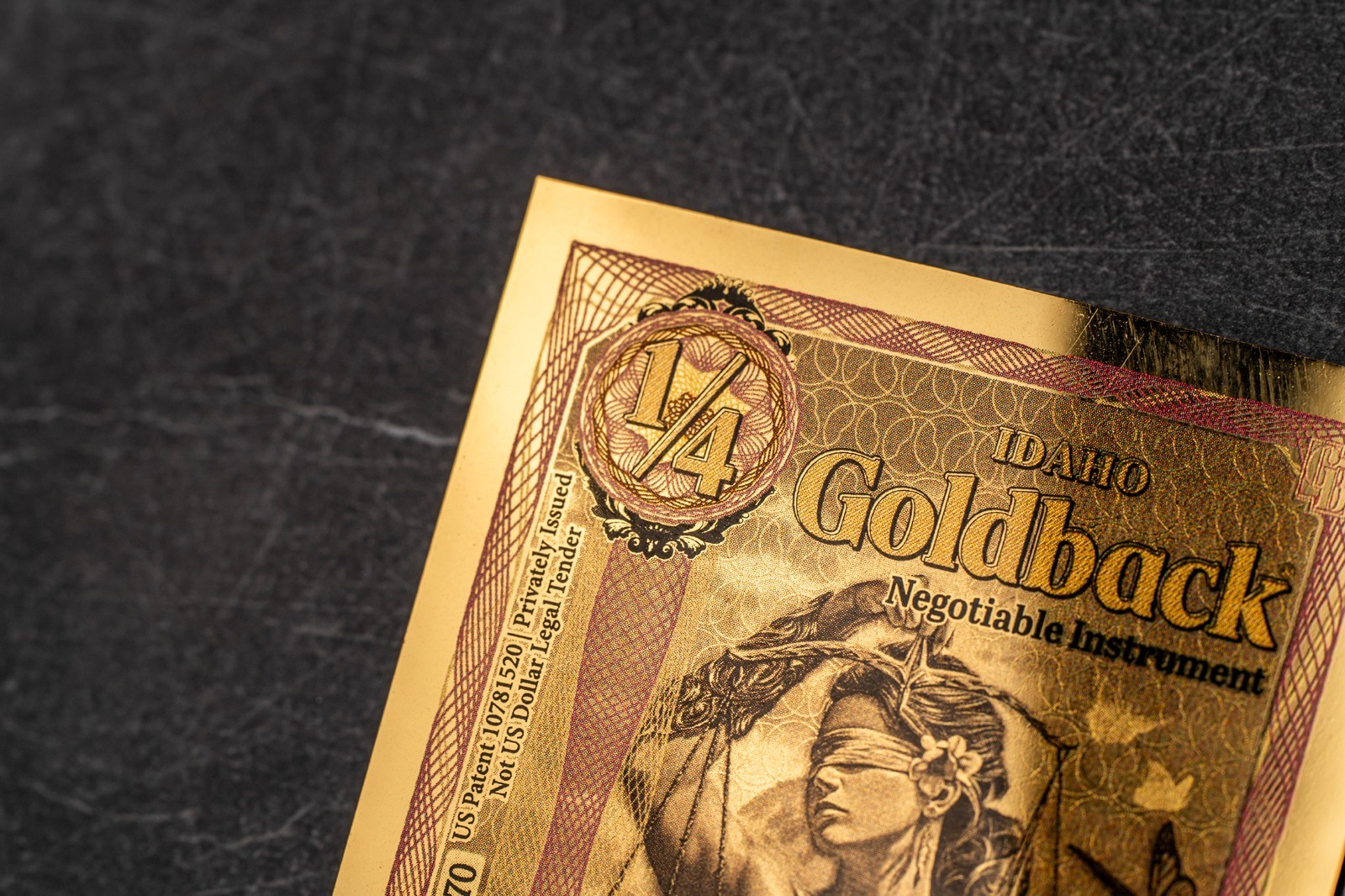 2026 - 1/4 IDAHO Goldback Aurum Gold Foil Note 1/4000 oz 24kt .999 Fine ...