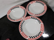VTG 1997 CocaCola Diner Checkered Bowls Set of 6 Retro 50s Red Black