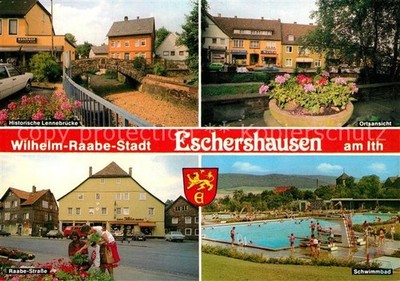 Eschershausen Holzminden Wilhelm Raabe City Historic Lenne Bridge Raabestras