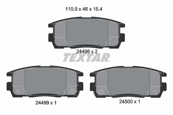 1X Textar 2449801 Bremsbelagsatz Scheibenbremse FüR Gmc Holden Saturn-image