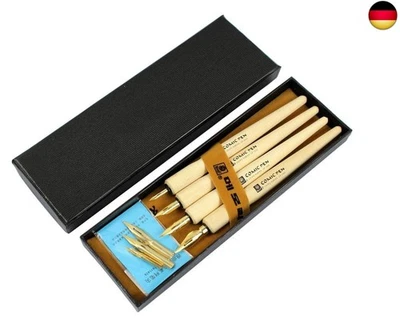 Hillento Comic Dip Pen Set, 4 Holz Stift Handler Künstler Cartoon Stift Set