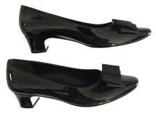 VANELI Women's Austine Slip-On Patent Leather Heeled Pumps Black Bows - 9M