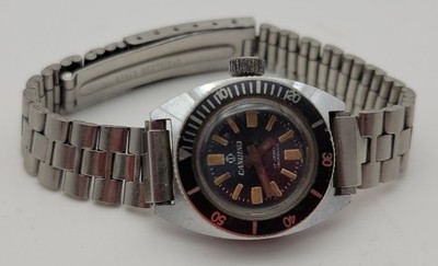 VTG Candino Swiss 17j Incabloc manual Ladies 24mm Diver's Watch rotating bezel