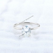 Semi Mount Oval Cut Setting Womens Engagement Ring Solid 14k White Gold Size 5 6