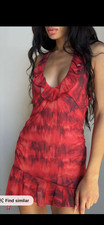 halter mini dress with ruffle hem medium New without tags