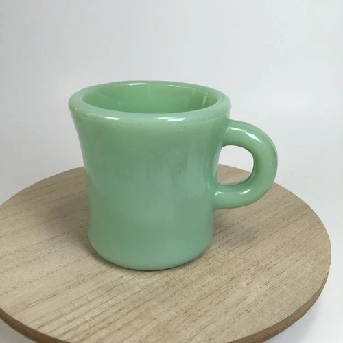 Vintage Oven Fire King Ware Jadeite Mug Heavy Restaurant C Handle 3.5”