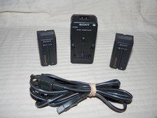 Sony BC-V615 charger with 2 two NP-F750 batteries battery