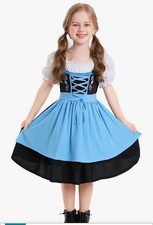 Child Oktoberfest Dirndl SM Bavarian German Dress Lace Up One PC Halloween Cheap