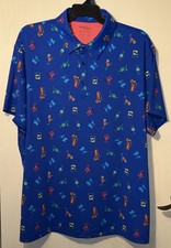 NWT Mens Birdie Bound Blue Cocktail Drink Golf Polo Shirt Size 3XL